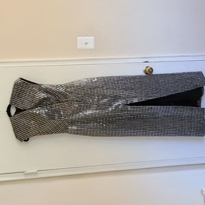 Maxi silver/metallic evening dress.